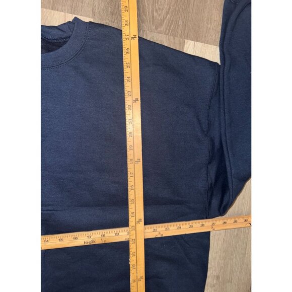 Gildan Heavy Blend Crewneck Sweatshirt 2X Navy Blue Cotton For Men - Picture 4 of 5